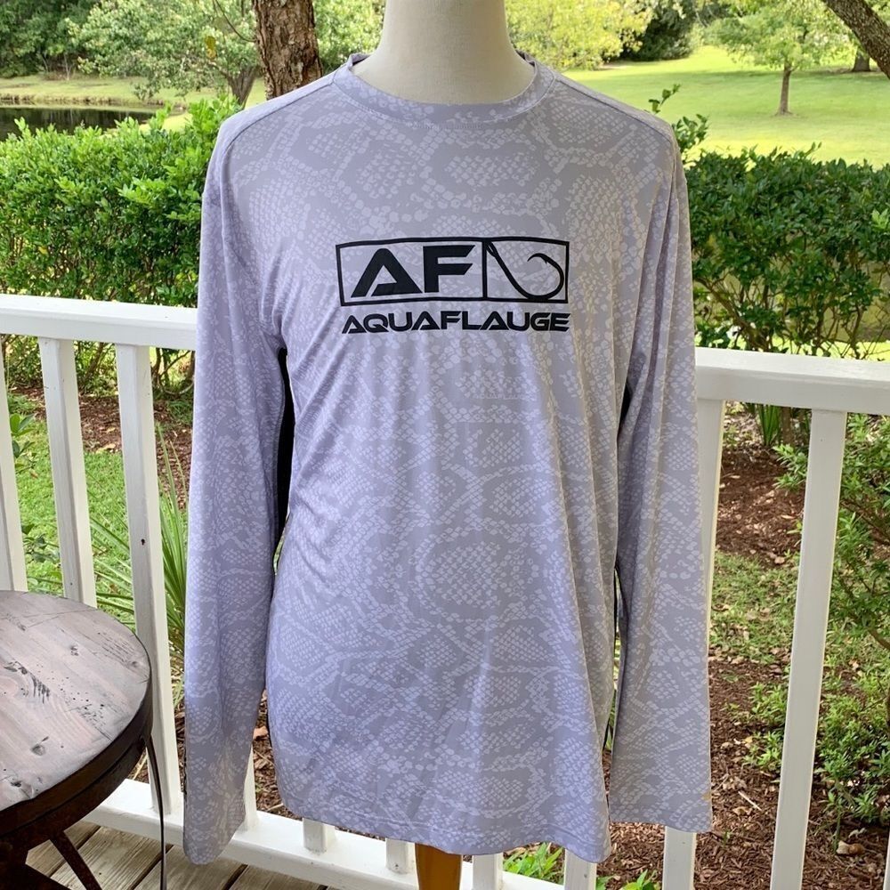 Aquaflauge L/S Performance Shirt. Reptile Print.